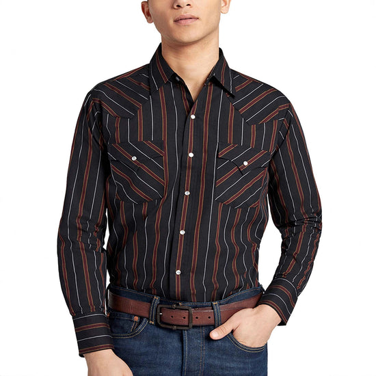 Fashionable Long-sleeve Western-style Striped Shirt For Men TRENDFLOW