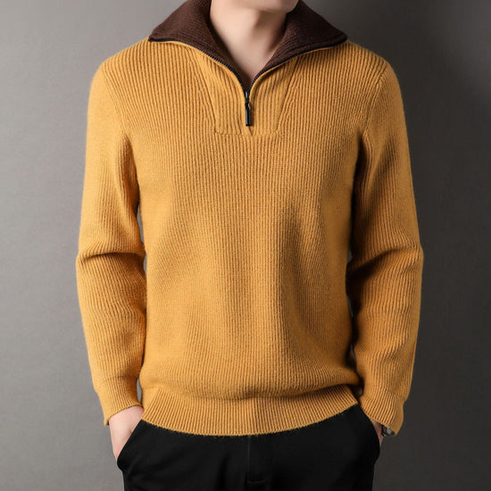 Twisted Jacquard Lapel Sweater Cardigan Men TRENDFLOW