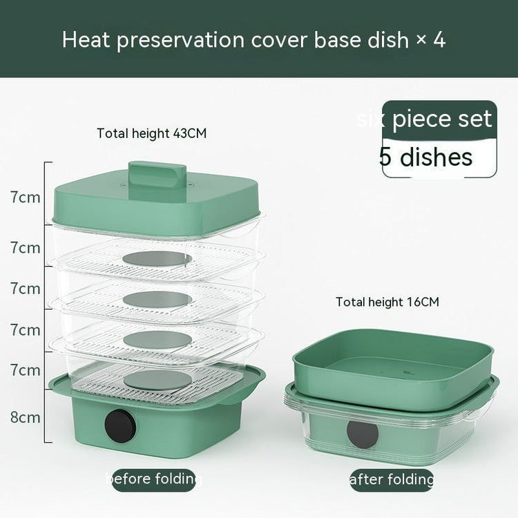 Multi-layer Dish Cover Heat Preservation Kitchen Cover Dining Table Leftover Storage Box Transparent Stack Cooking Hood Steamer TRENDFLOW