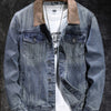 Men's Retro Suede-collar Denim Jacket