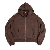 Solid Color Loose Fit Casual Hooded Men&