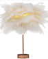 Feather Lamp Nordic Desk Lamp European-Style Bedroom Bedside Feather Table Lamp Night Light Table Lamp Decoration Modern TRENDFLOW
