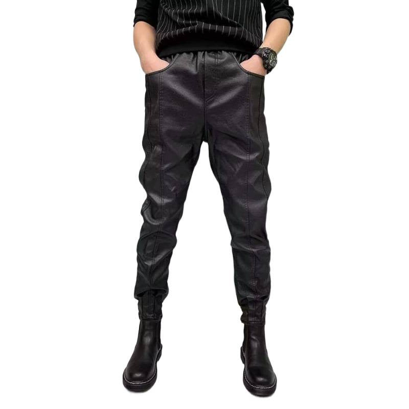 Black Motorcycle Takeaway Rider Windproof Warm Casual Pants With Cuffs