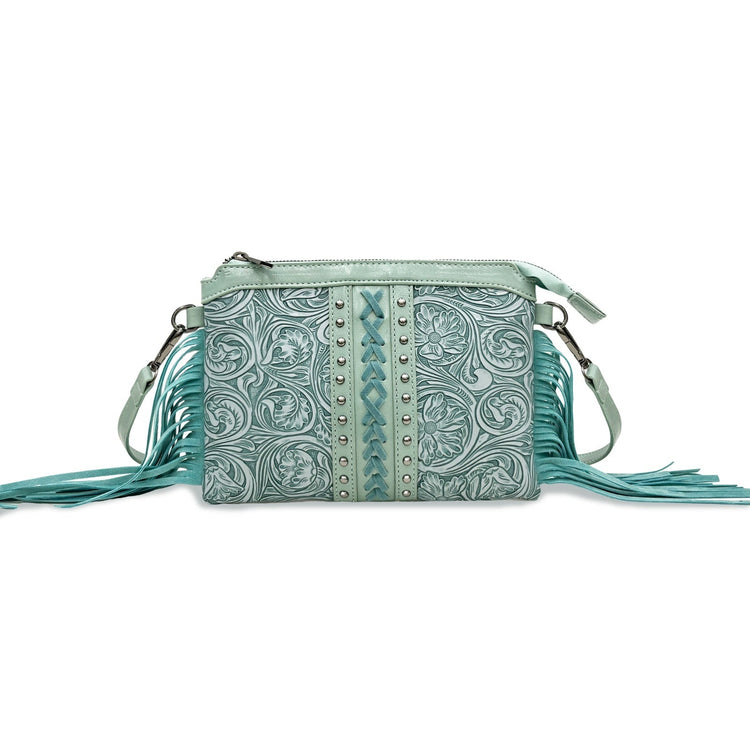 Bohemian-style Tassel Crossbody PU Leather Printed Women&