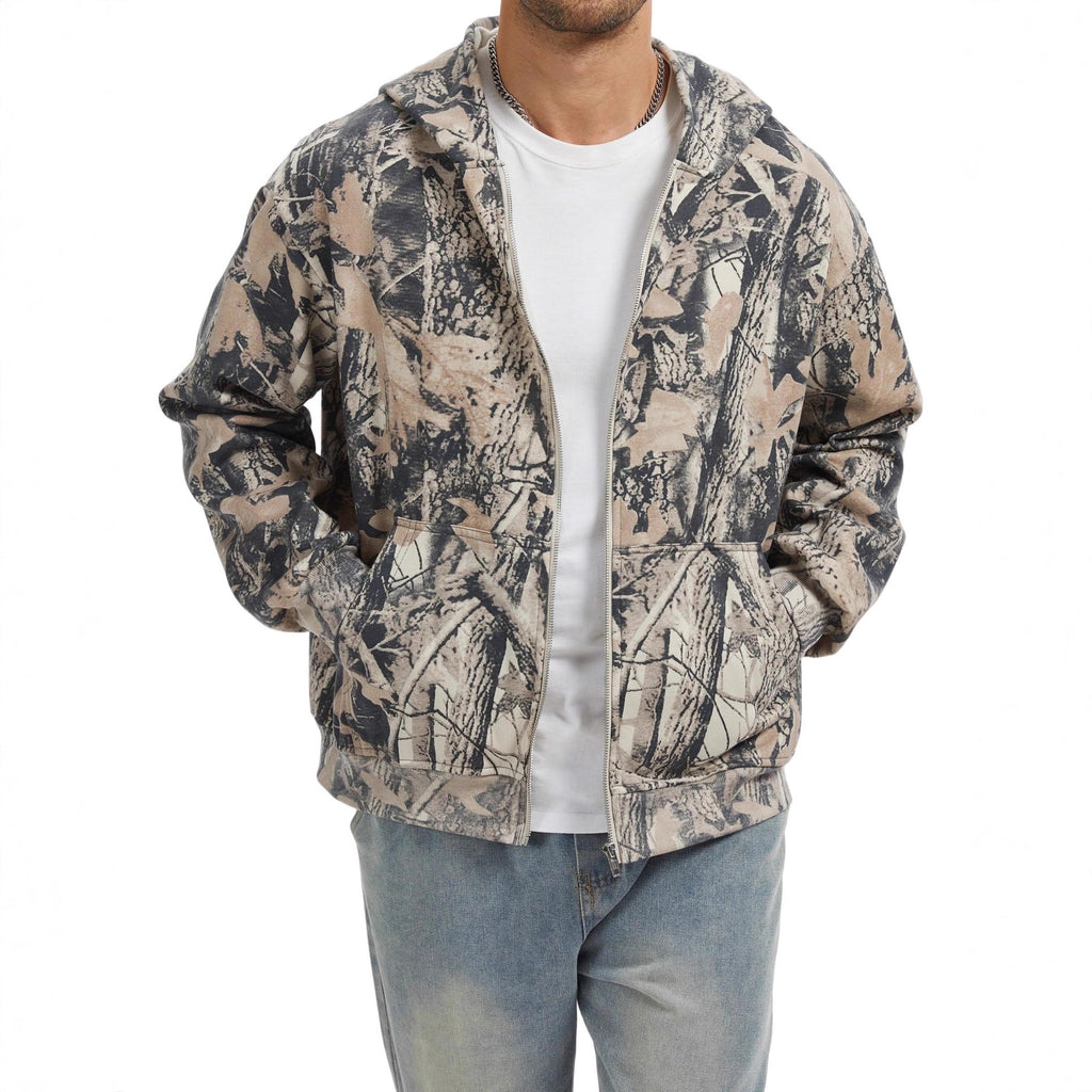 Men's Camouflage Zip-Up Hoodie Coat