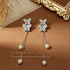 Korean-style Pearl Tassel Double Butterfly Earrings For Women, Unique Design, Niche Earrings, 2026 New Model, High-end Earrings