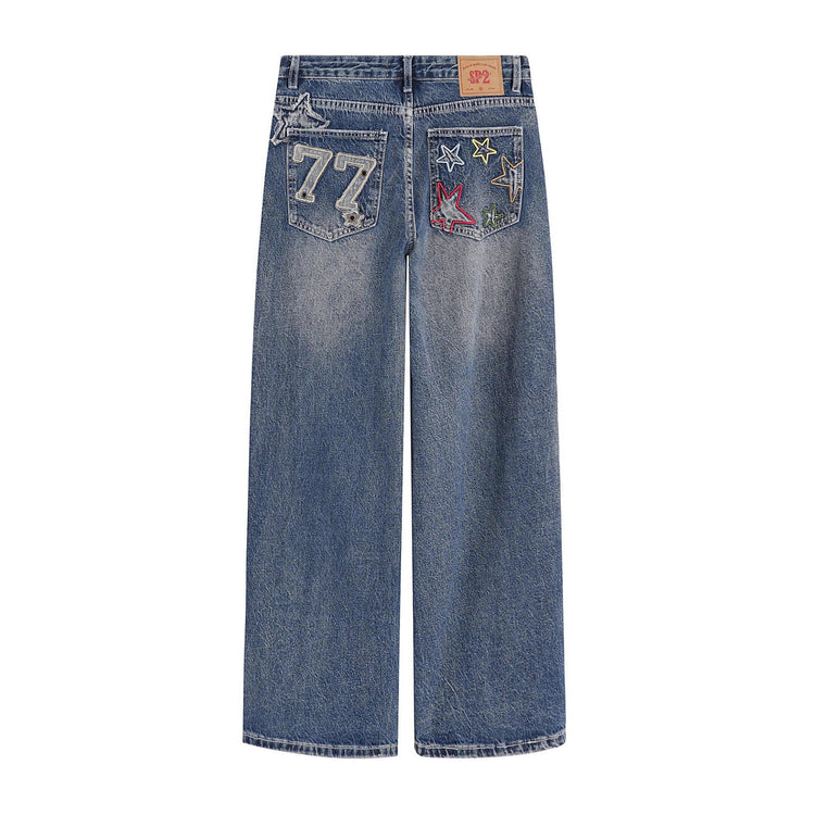 Designer Embroidered High-waisted Retro Loose Slimming Pants TRENDFLOW