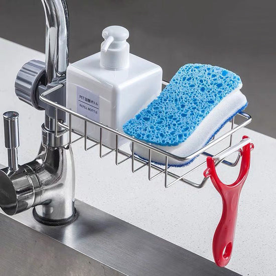 Adjustable Sink Drain Rack Sponge Storage Faucet Holder Soap Drainer Shelf Basket Organizer Kitchen Bathroom Accessories TRENDFLOW