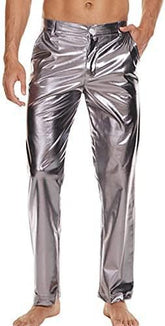 Shiny Disco Pants Wet Party Dance Straight Pants TRENDFLOW