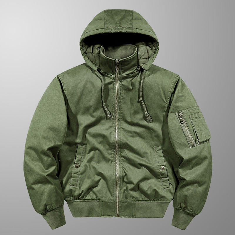 Men's Casual Hooded Padded Work Jacket