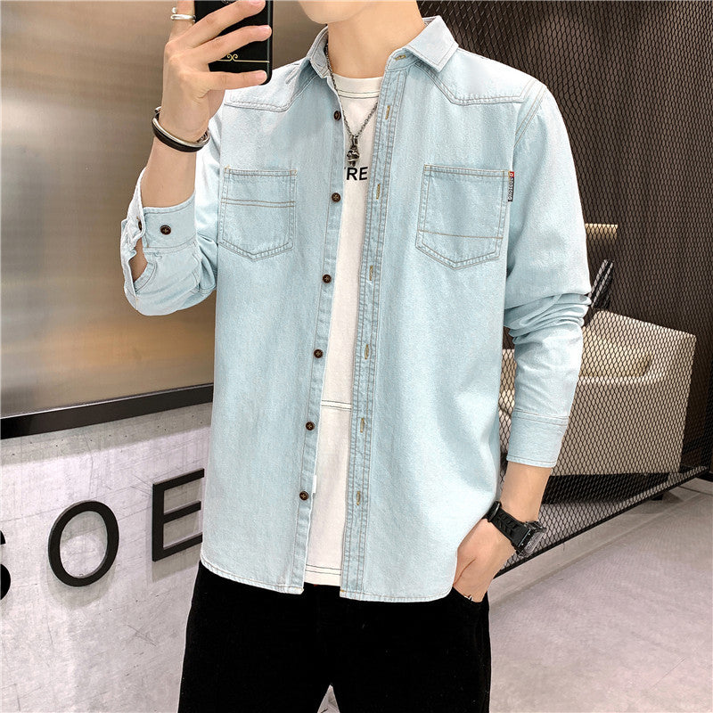 Qisha Men's Denim Shirt Fashion