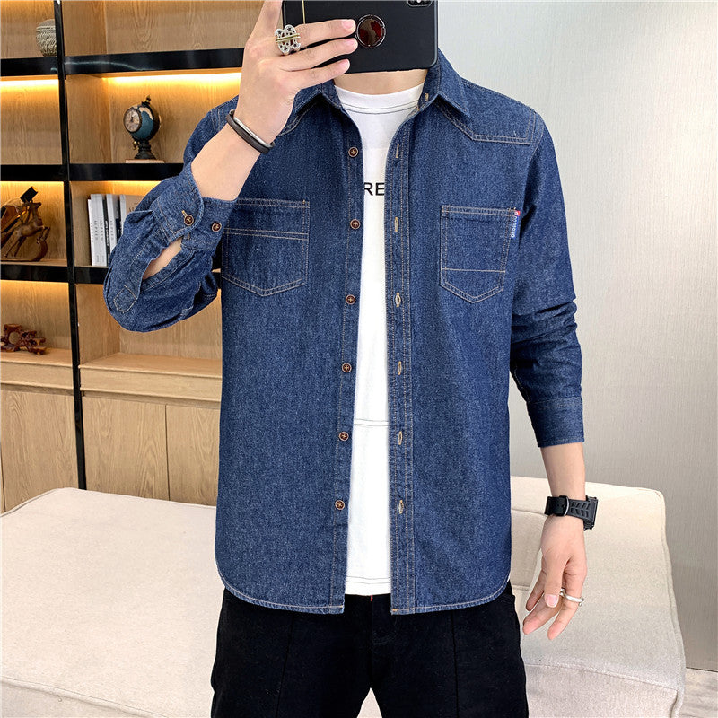 Qisha Men's Denim Shirt Fashion