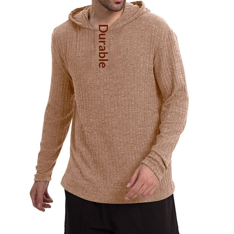 Long-sleeve Casual Pullover Hoodie With Drawstring And Buttons TRENDFLOW