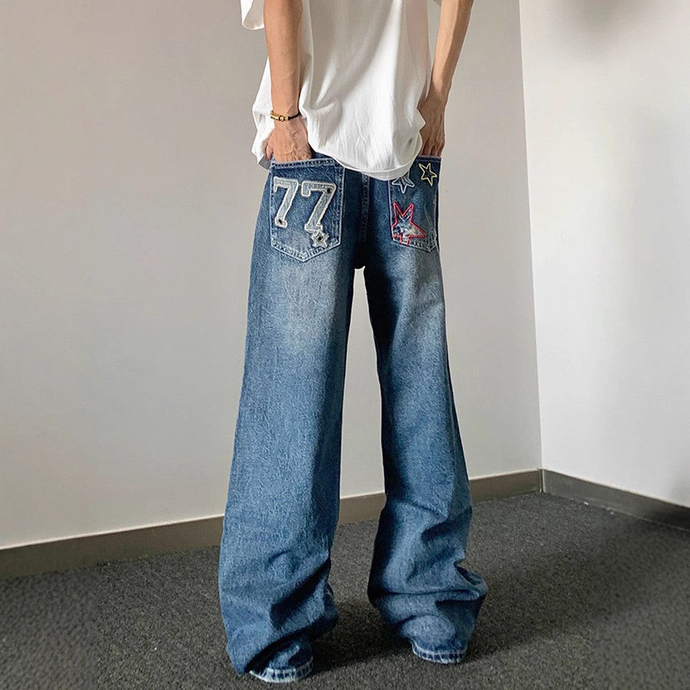Designer Embroidered High-waisted Retro Loose Slimming Pants TRENDFLOW