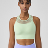 Women's Mesh Back Sports Bra, Adjustable Strap Yoga Bra, Breathable Workout Top For Gym And Pilates