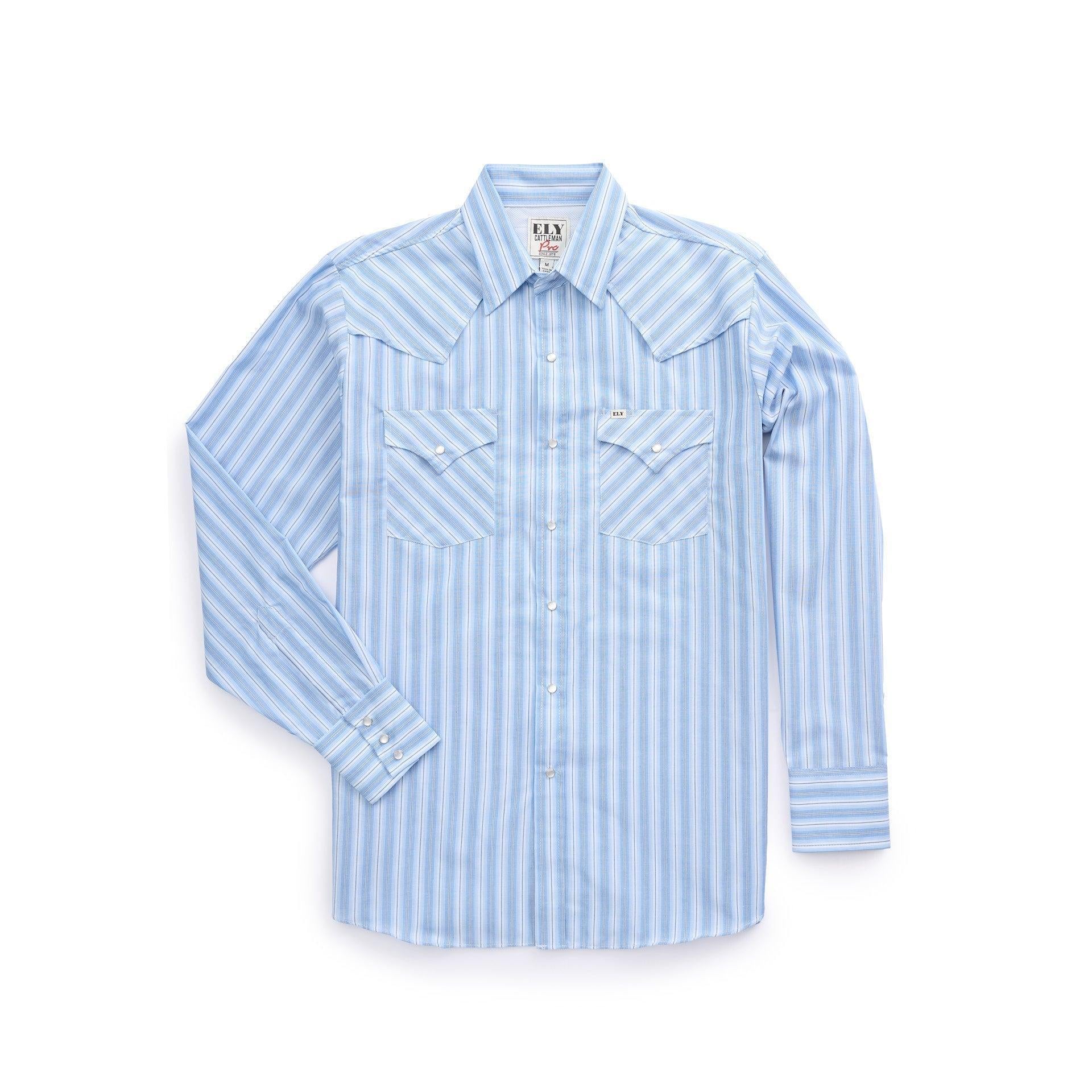 Fashionable Long-sleeve Western-style Striped Shirt For Men