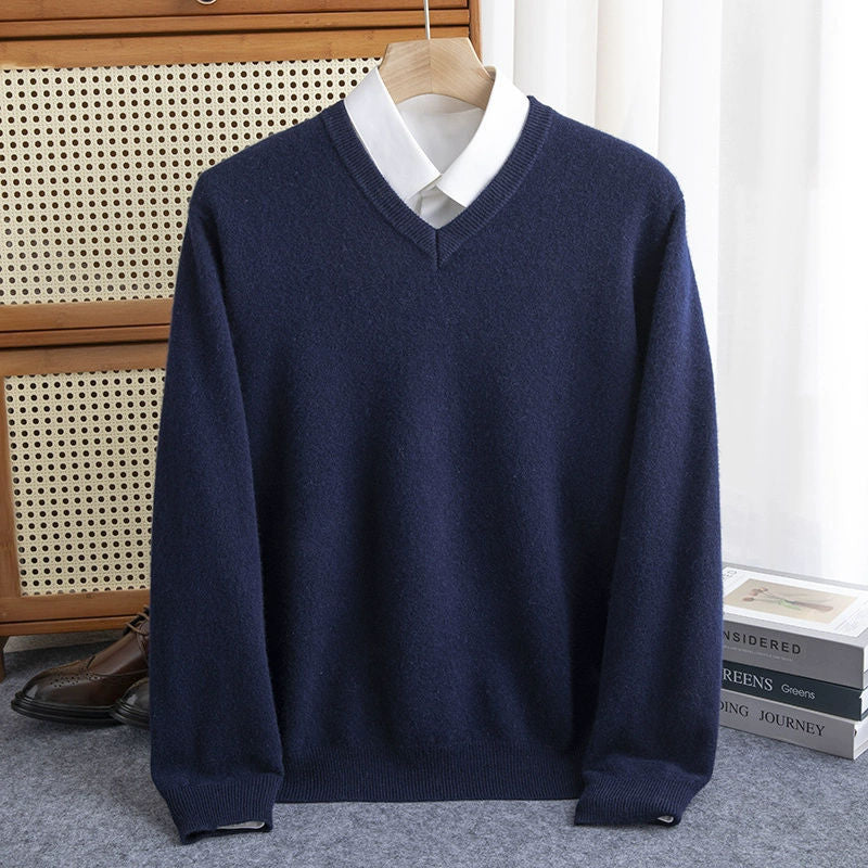 Men's Slimming Crew-neck Long-sleeve Pullover Sweater