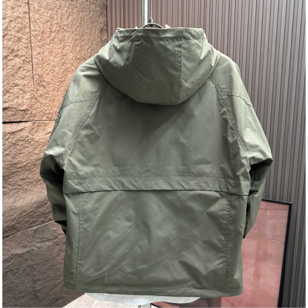 Giacca casual da lavoro con cappuccio, alla moda, ampia, multitasche, con cerniera