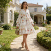 Rustic-style Long-sleeve Casual Dress For Women