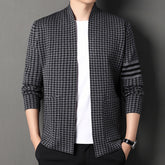 Knitted Cardigan Jacket Semi-scoop Neck Sweater TRENDFLOW