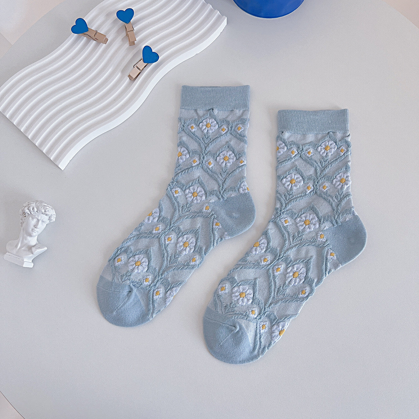 Women's Blue-toned Mid-calf Socks