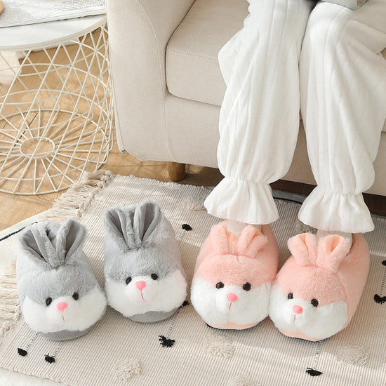 Autumn And Winter Cartoon Cute Bunny-heeled Cotton Slippers TRENDFLOW