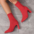 New Winter Fashion Minimalist Chunky-heeled Knitted Suede Ankle Boots With Pointed Toes For Women TRENDFLOW