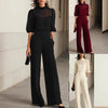 2026 European And American Cross-Border Fashion Set For Women, New Summer Style, Slimming Printed Short-Sleeve Wide-Leg Pants Three-Piece Set