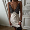 Lace-Panelled Backless Elegant Lounge Dress