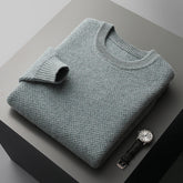 Round-neck Pullover Jacquard Solid-color Knit Base Sweater TRENDFLOW