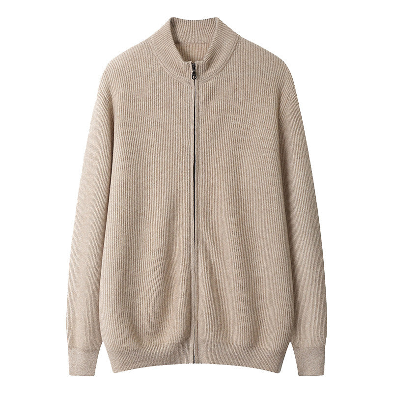 Men's Cashmere Sweater Casual Solid Colo Thickened