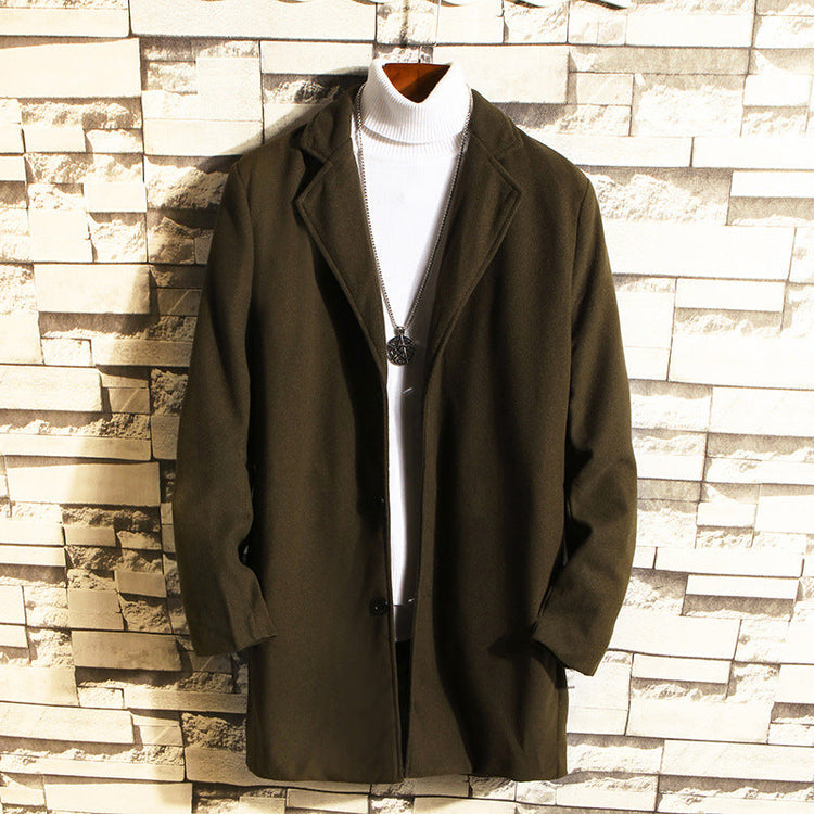 Wool Coat, Mid-length Men&