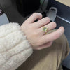 The Same Style As On Xiaohongshu, Retro-Style Light Green Ring, Simple And Elegant, Light Luxury, Unique Design, High-End Feel