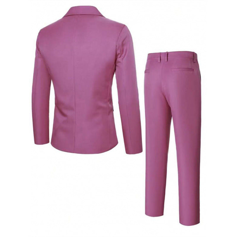 Men's Slim-fit Suit Jacket Three-piece Set