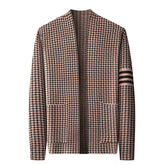 Knitted Cardigan Jacket Semi-scoop Neck Sweater TRENDFLOW