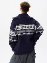Loose-fitting Knitted Turtleneck Sweater With A Half-zip TRENDFLOW