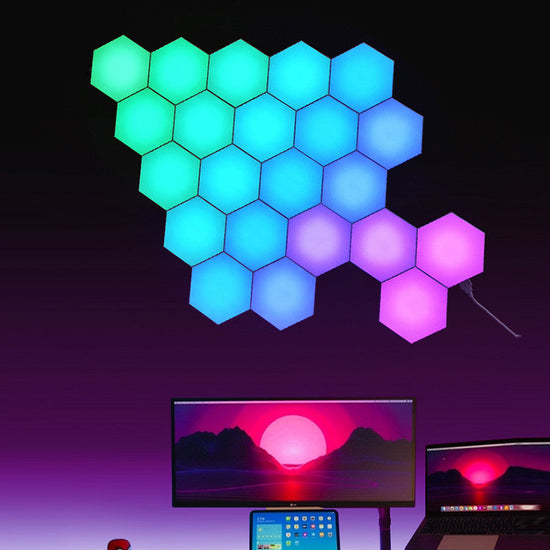 Colorful Color-changing Gaming Atmosphere Smart Quantum Light Induction Honeycomb Bedroom Wall Lamp TRENDFLOW