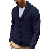 Casual Long-sleeve Sweater With A Turn-down Collar And Pockets TRENDFLOW