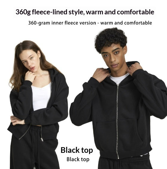 Solid Color Loose Fit Casual Hooded Men's Sweatshirt