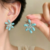 French Macaron-colored Floral Earrings With Enamel Texture, Zirconia Earrings That Enhance Complexion, Versatile And Simple Elegant Earrings