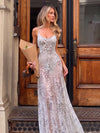 Subtle Animal Spot Printed Spaghetti Strap Maxi Dress