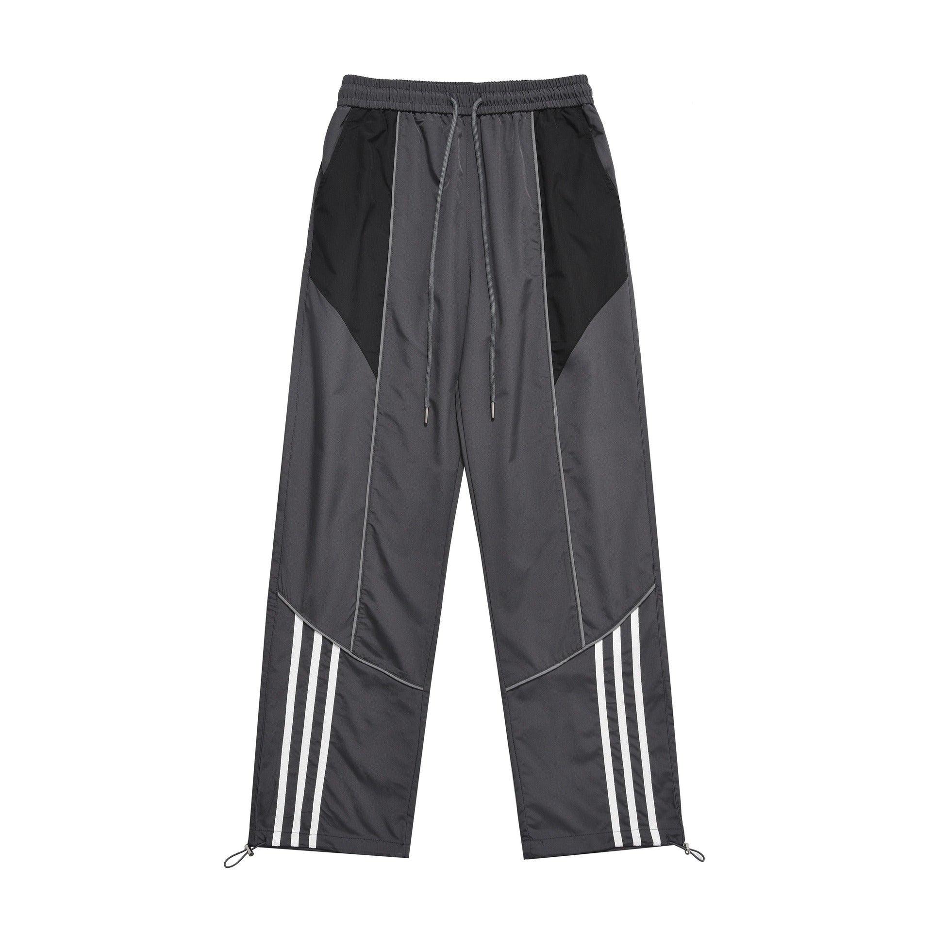 Men's Patchwork Striped Straight-Cut Casual Pants