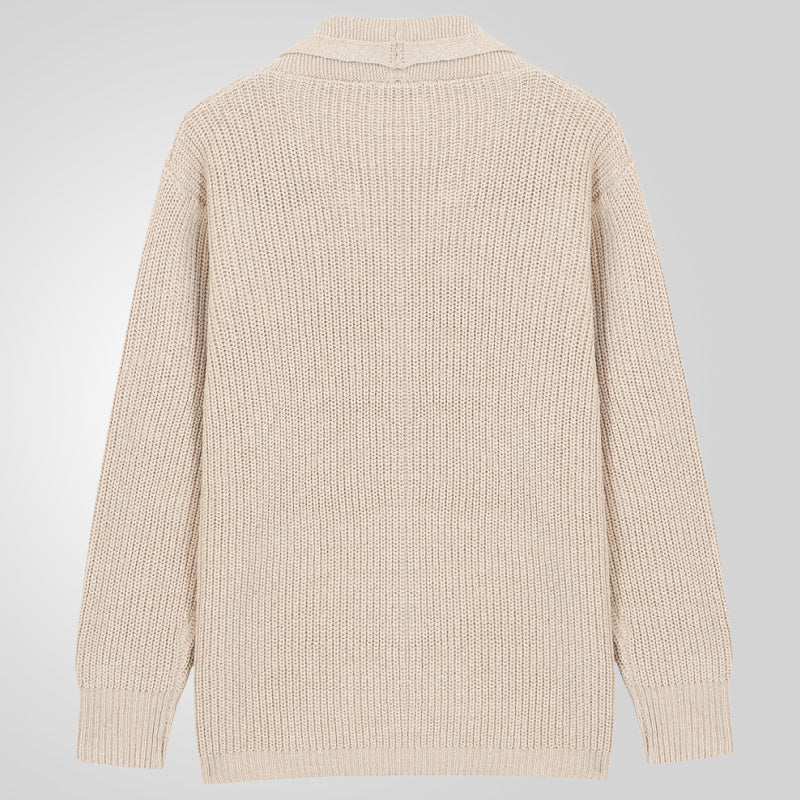 Turn-down Collar Thickened Knitwear Long-sleeve Cardigan Sweater