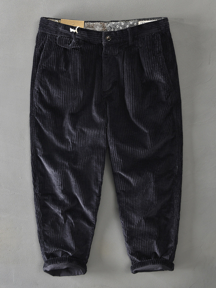 Retro Corduroy Loose-fit Trendy Workwear Casual Pants