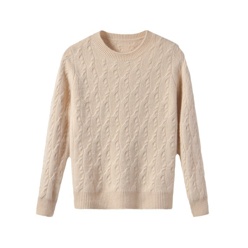 Women's Crew-neck Minimalist-style Loose-fit Sweater