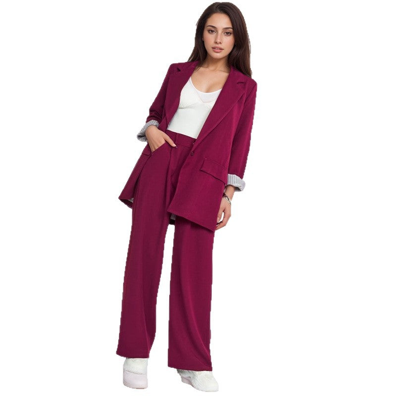 Autumn And Winter Women's Casual Long-sleeve Lapel Blazer Suit