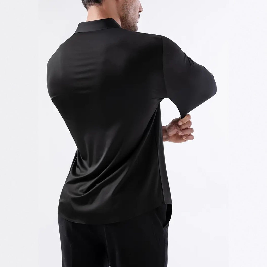 Seamless, Highly Elastic, Long-Sleeve, Wrinkle-Resistant Plus-Size Shirt For Men