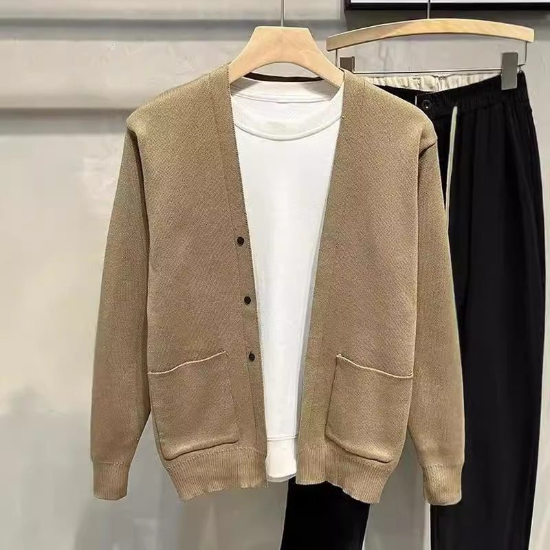 Machine Washable Men's Knitted Cardigan Coat