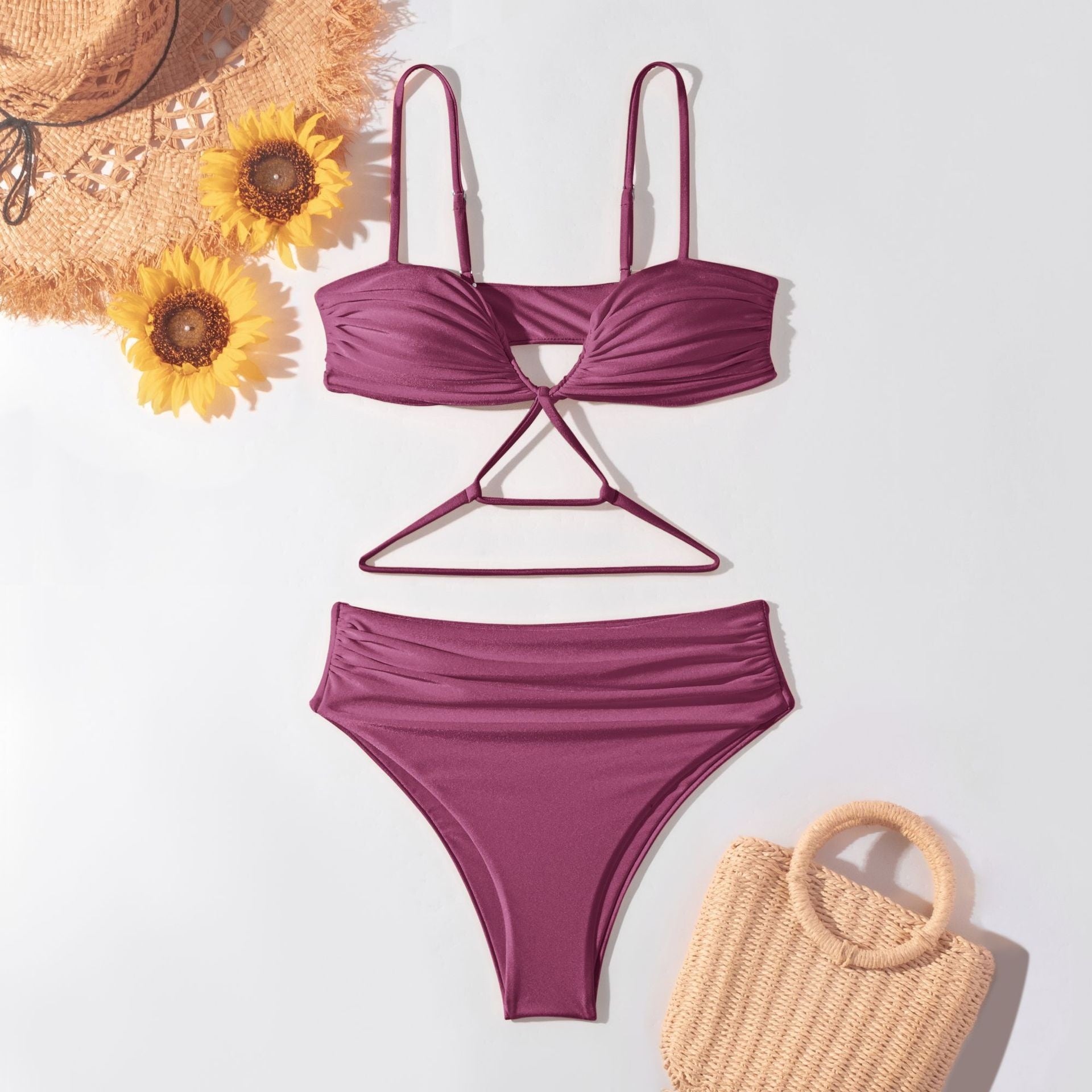 Solid Color Women's Two-piece Swimsuits