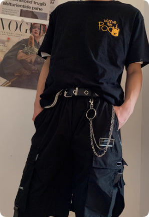 Metal Punk Style Chain Belt For Men's Pants, Versatile